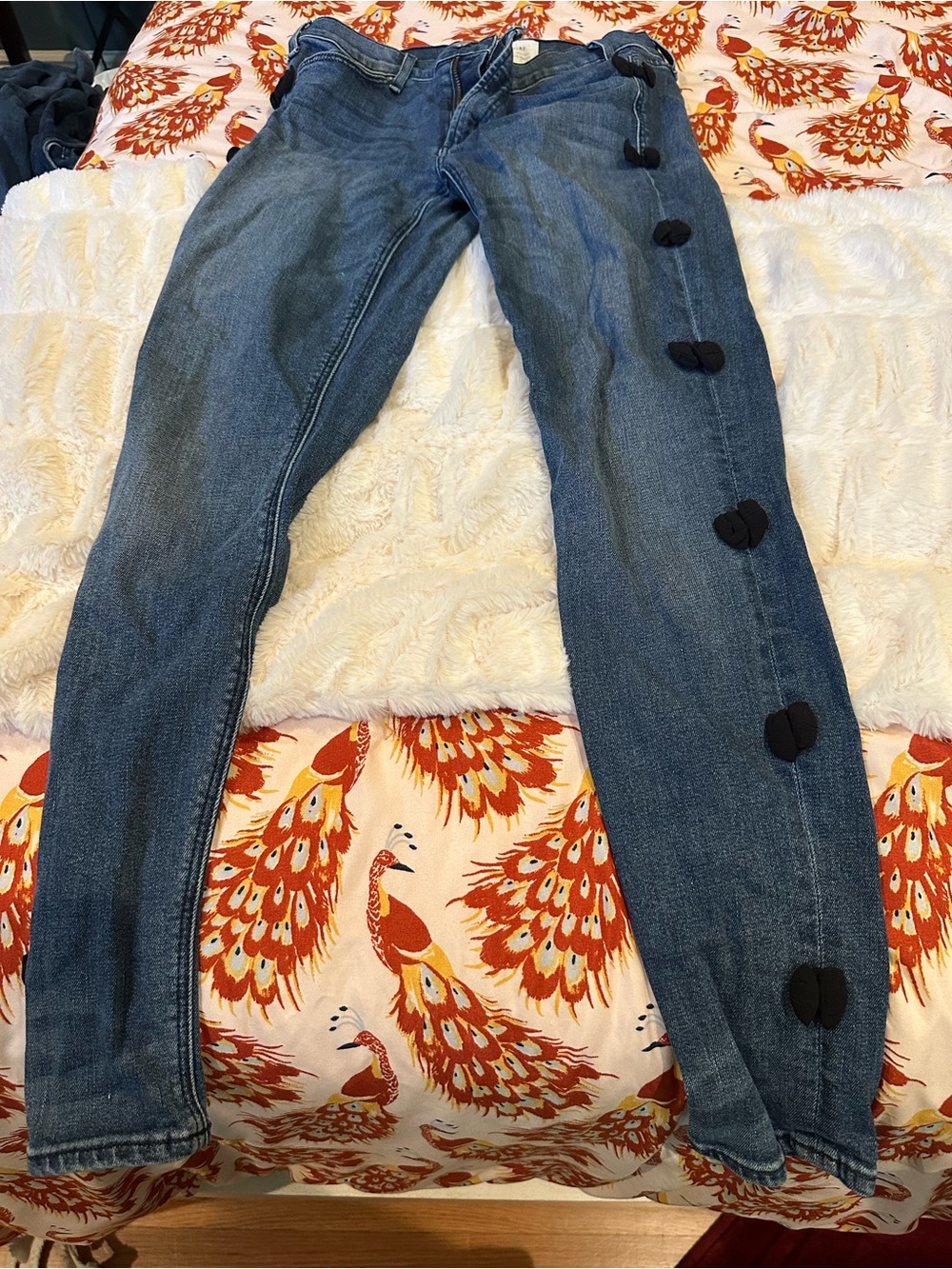 McGuire Denim Blue Straight-Leg Jeans with Black Bows